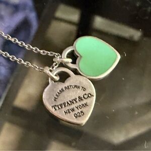 Tiffany & Co. Silver and Turquoise Heart Pendant set